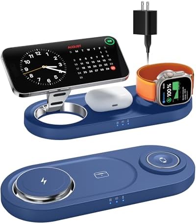 Effortless Power: Enhanced 3-in-1 Magnetic Charging Station for Apple Devices – Fast Wireless Charger for i Phone 16/15/14/13/12, Air Pods Pro & Apple Watch Series in Elegant White – Ultimate Compatibility & Streamlined Charging Experience