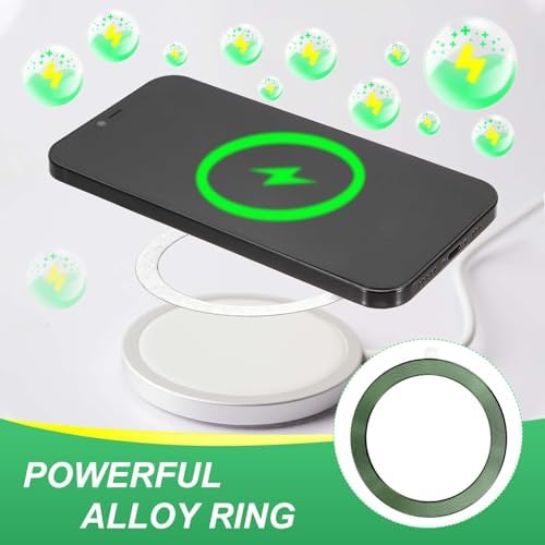 Enhance Your Wireless Charging Experience with PATIKIL 8-Piece Universal Magnetic Adapter Ring Set – Ultra-Thin Nickel-Iron Alloy Stickers for Optimal Phone Case Magnetization – Secure Your Device with Green Adhesive Rings for Car Mounts, Phone Grips, and Stands – Compatible with TPU/PC Cases, Easy Installation, Perfect for Tech-Savvy Users.