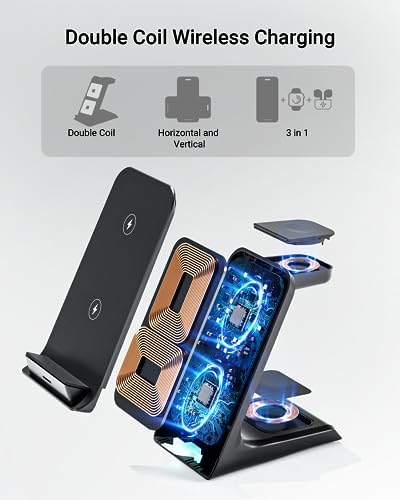 Transform Your Charging Routine with Our Premium 3-in-1 Wireless Charging Dock – Perfectly Engineered for Thick-Cased Devices Including Otterbox & Popsocket, Seamlessly Compatible with i Phone 12-16 Pro Max, Apple Watch, and Air Pods – Fast, Elegant, and Space-Saving Multi-Device Charger for Home or Office