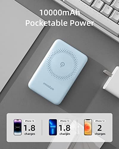 Magnetic Wireless Portable Charger 10,000 m Ah Power Bank with 20 W Fast Charging, Foldable Stand & USB-C Compatibility – Ultimate i Phone 16/15/14/13/12 Series Charging Solution for On-the-Go Convenience