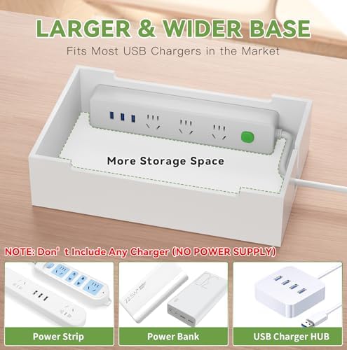 Pezin & Hulin Eco-Friendly Bamboo Charging Station – 10-Port USB Dock Organizer with 6 Cables, Enhanced Power Supply & Cable Management for Multi-Device Charging, Sleek Natural and Black Design for Homes and Offices