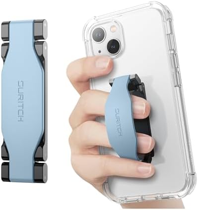 SURITCH 2-in-1 Silicone Phone Grip and Kickstand Holder – Universal Finger Loop Strap for Superior Stability and Comfort, Compatible with i Phone, Samsung, and Most Cases, 3.15″ Black – Premium Drop Protection and Effortless Hands-Free Viewing Solution