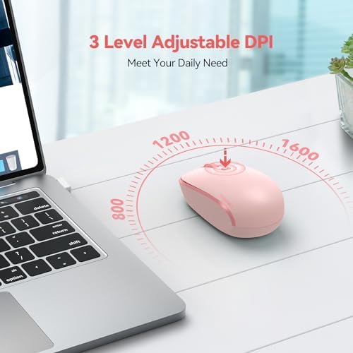 TECKNET 2.4 GHz Wireless Mouse – Ultra-Quiet & Portable Computer Companion with Adjustable DPI, USB Receiver, and Ergonomic Design for Seamless Use Across Chromebook, Laptop, PC & Mac – Enhance Productivity Effortlessly