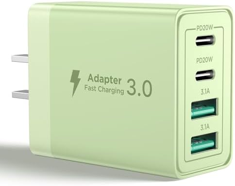 Aioneus 40 W USB C Fast Charging Block – 4-Port Dual PD & QC Wall Charger for i Phone 11-16, i Pad & Samsung Devices – Compact, High-Performance Power Adapter with Enhanced Safety Features for Home & Travel