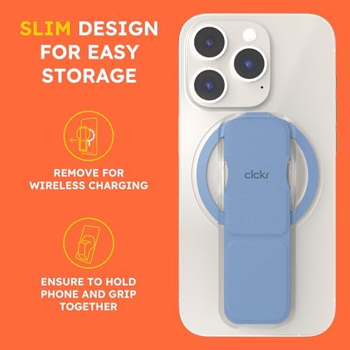 Elevate Your Mobile Experience with the CLCKR Mag Safe 3-in-1 Phone Grip – Lilac – Innovative Grip, Kickstand & Finger Loop Technology for i Phone 16/15/14/13/12, Galaxy S25/S24/S23/S22, and Pixel Devices – Stylish & Durable Accessory for Effortless Compatibility – Ultimate Convenience & Hands-Free Usability for Everyday Adventures – Enhance Your Smartphone’s Functionality Today!