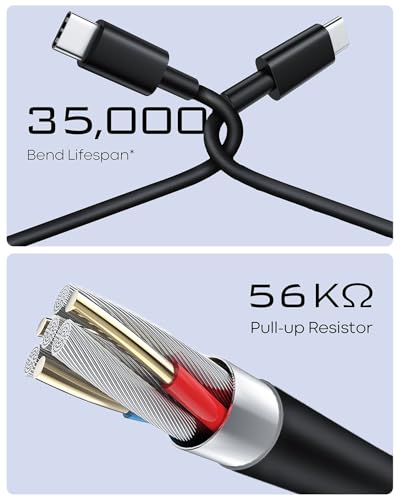 Long USB C Cable 20Ft, White Premium TPE USB A to Type C Cable Charger Cord Fast Charging for iPhone 16 15 Series Samsung Galaxy, Note, LG, Moto, Pixel and Other USB-C Device – Enhanced Compatibility and Speed