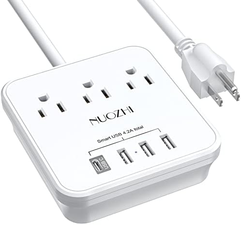 Travel Smart with the Cruise Essentials 6 Ft Non-Surge Power Strip: 3 Outlets & 4 USB Ports (1 USB-C) for Effortless Charging on Cruises, at Home, or in the Office – ETL Listed, Sleek Black Design for Enhanced Device Compatibility and Safety