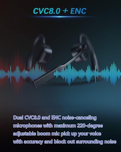 Next-Gen Bluetooth 5.0 Open Ear Wireless Headphones with Superior Noise-Cancelling Mic – IPX4 Waterproof Earbuds Perfect for Professionals and Active Lifestyles – Dual Device Pairing for Effortless Connectivity and Crystal-Clear Communication