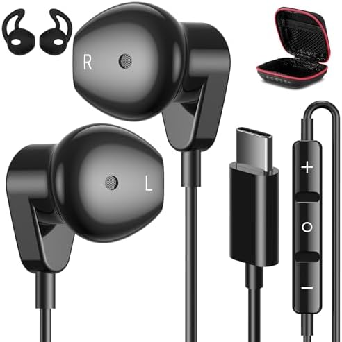 APETOO USB C Wired Earbuds – Exceptional Hi-Fi Stereo Noise Cancelling Earphones for i Phone 16 & Samsung Galaxy S25 – Lightweight Ergonomic Design with In-Line Microphone & Quick Volume Control – Ideal for Music, Gaming, and Effortless Hands-Free Calls – Premium Sound for All USB-C Devices – Experience Comfort and Durability