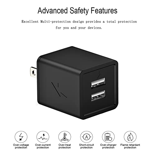 Ultra-Fast i Phone Dual Port Charger Set – 6 FT Lightning Cable & Compact Wall Plug Adapter for i Phone 14, 13, 12, 11 Pro Max, XS, X, 8, 7 Plus, SE & i Pad – Quick Charge Technology for Seamless Power on the Go