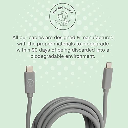 Ultimate Type C Fast Charging Cable – 20 V 5 A with 100 W Power Output & 20 Gbps High-Speed Data Sync – Eco-Friendly 6.5 ft Biodegradable Cord in Sleek White for Laptops & Smartphones – Superior Performance & Sustainable Convenience