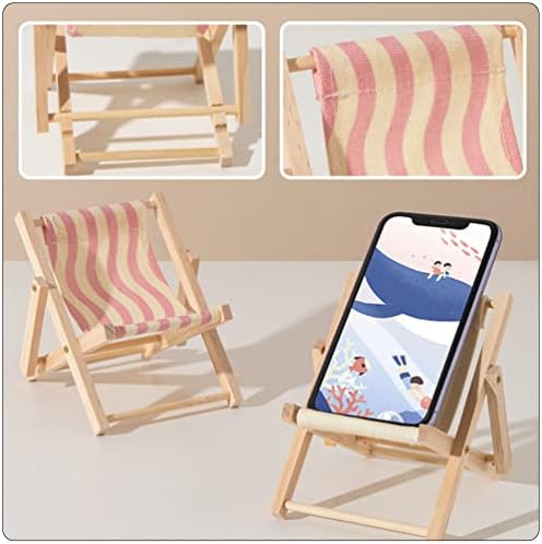 Cell Phone Holder Wood and Canvas Chair Desk Stand Display Business Card Holders Bracket Charging Dock Mini Folding Chair Phone Holder for Smartphone Mobile Phone – Enhanced Compatibility and Speed