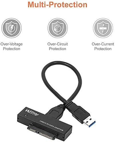 WEme USB 3.0 to SATA Adapter for 2.5″ & 3.5″ Hard Drives & SSDs – High-Speed Data Transfer with Power Adapter & USB Cable Included, Effortless File Management Solution for Tech Enthusiasts