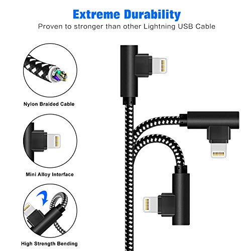 Revolutionize Your Gaming Setup with the 90 Degree 10 FT Heavy Duty i Phone Charger Cable – Ultimate Compatibility for i Phone Xs Max, XS, XR, 7, 7 Plus, X, 8, 8 Plus, 6 S, 6 S Plus, SE – Enhanced Durability & Fast Charging Performance in Black Red Design