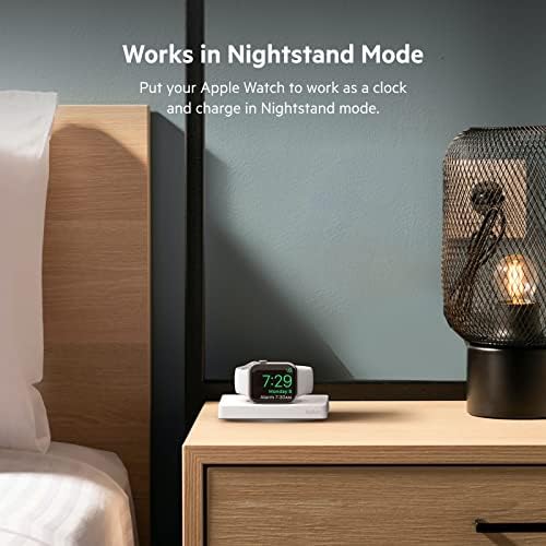 Belkin Fast Wireless Charging Pad for Apple Watch – Sleek Travel Charger with Nightstand Mode – Mag Safe Compatible Charging Station with USB-C Cable – Efficient Power Solution for All Apple Watch Models – Ideal for Home and Office Use – Compact Design for On-the-Go Charging