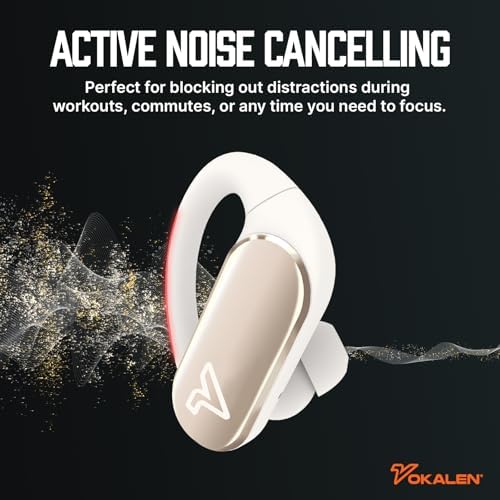 Experience Unmatched Audio Freedom with VOKALEN Reflex Pro Wireless Sport Earbuds – Superior Active Noise Cancellation, IP68 Waterproof Design, Ergonomic Secure Fit, and 50-Hour Battery Life for Uninterrupted Workouts and Leisure Activities (Black)