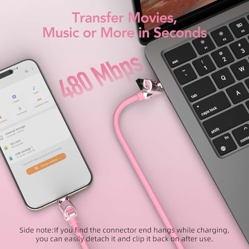 4-in-1 Universal Multi USB Charging Cable – 240W Max Fast Charger Cord with Multiple Connectors for iPhone 16/15/14/13, iPad, Samsung, MacBook, Tablets & More (Black, 6.6Ft) – Enhanced Compatibility and Speed