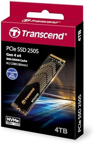 Elevate Your Computing Experience with the Transcend 256 GB M.2 2280 SSD – Achieve Lightning-Fast Speeds of Up to 1,600 MB/s for Seamless Gaming and Multitasking, Featuring PCIe NVMe Gen3 x4 Compatibility, 3 D TLC NAND Technology for Enhanced Durability, and Intelligent LDPC Error Correction for Unmatched Data Integrity. Perfect Upgrade for Ultrabooks, Laptops, and Desktops!