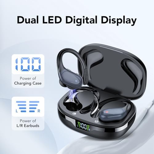 Unleash the Power of Sound with CASCHO Bluetooth 5.3 Wireless Earbuds – 60-Hour Playtime, Deep Bass Immersion, and IPX7 Waterproof Sports Design for Ultimate Active Lifestyle Compatibility with Android & i OS Devices