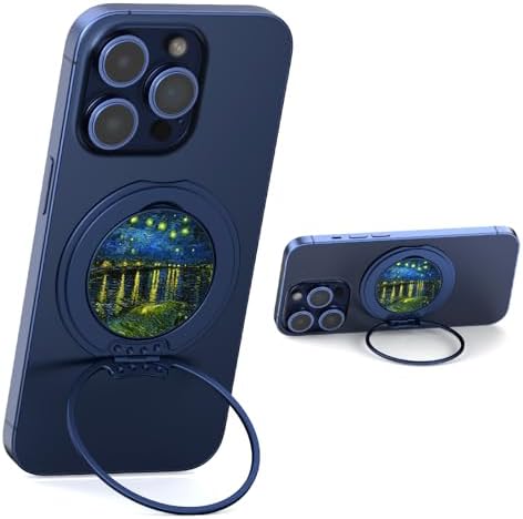 typecase Folding Phone Stand: Foldable Smartphone Holder for Desk – Ultra Thin Adjustable Kickstand – Magnetic Phone Grip Home Desk Accessories Compatible with Phone Tablets – Enhanced Compatibility and Speed