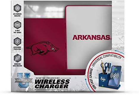 NCAA Unisex Fast Wireless Charging Stand & Desk Organizer – Stylish Multi-Device Charger for Sports Enthusiasts, Efficient Workspace Solution with Built-in Accessory Compartments