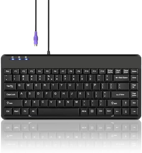 Compact Perixx PERIBOARD-409 H Wired USB Mini Keyboard with Dual USB Hubs – Effortless Typing Experience for Limited Spaces, Enhanced Compatibility, and Fast Connectivity