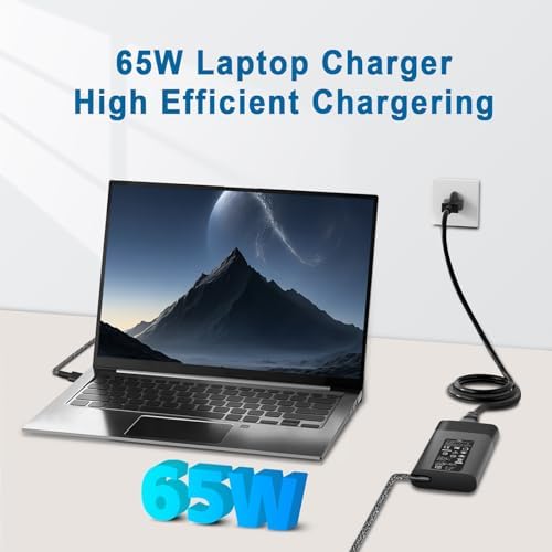 HP 65 W USB-C Laptop Charger: Ultra-Fast Charging Power for Spectre x360, Envy, Elitebook & Chromebook Models – Versatile Compatibility with Advanced Safety Features for Enhanced Device Longevity and Performance