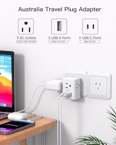 Universal European Travel Power Adapter with Dual USB-C Charging Ports – 3 Outlet Type E/F Plug for Effortless Device Connectivity in France, Portugal, Germany, and Beyond – Essential Travel Companion for Seamless Power and Fast Charging on Your European Adventures