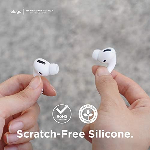 Enhance Your Audio Experience with elago’s Patented Air Pods Pro Ear Tips – 6 Pairs in Dark Grey for Ultimate Comfort and Fit – Anti-Slip Design with Integrated Covers, Compatible with Charging Case, Available in Large, Medium, and Small Sizes for Personalized Listening – Perfect for Audiophiles Seeking Quality and Convenience