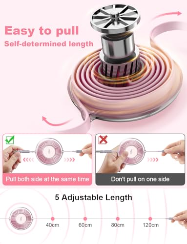 Opluz 100 W Pink Retractable USB C and Lightning Charging Cable – Dual Connector Fast Charging Solution for i Phone and Galaxy – Tangle-Free Design for Car and Travel – Enhanced Compatibility with Car Play and Android Auto