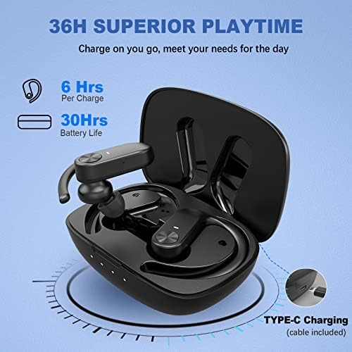 Unleash Your Sound with BEBEN Wireless Earbuds – 40-Hour Playtime & 8-Hour Continuous Playback, IPX6 Waterproof with Superior Stereo Audio, Ergonomic Fit, and Built-in Microphone for Seamless i OS & Android Compatibility – Ideal for Active Lifestyles and Sports Enthusiasts