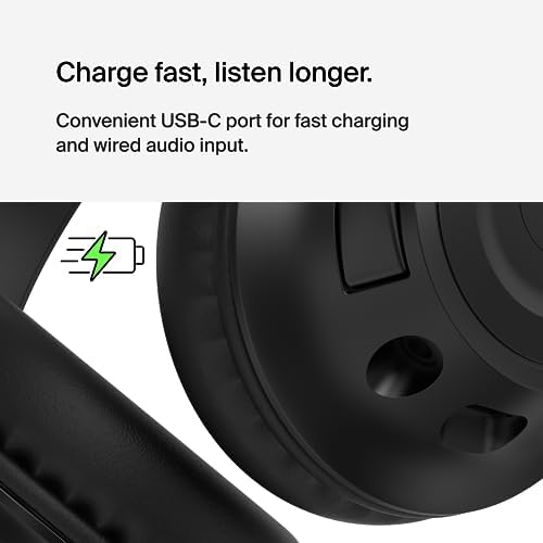 Belkin Sound Form Inspire Kids Wireless Over-Ear Headphones – Safe Listening with 85 d B Volume Limit, 35-Hour Battery Life, and Built-In Microphone – Ideal for Online Learning, Travel, and Fun – Trendy Lavender Compatible with i Phone, i Pad, Galaxy & More