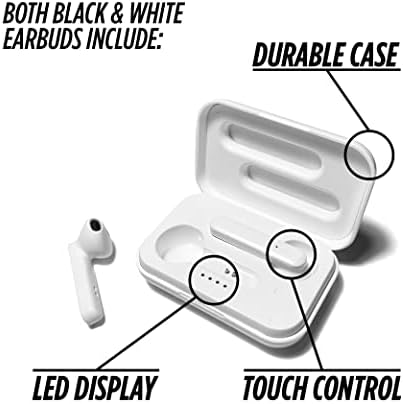 Coby True Wireless Earbuds with Autopair Technology – 22 Hours Playtime, Noise-Canceling Microphones, and IPX6 Waterproof Design for Ultimate Comfort and Durability – Perfect Bluetooth Headphones for i Phone and Android Users (White)