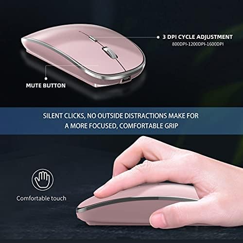 Elevate Your Computing Experience with the Q23 S Black Wireless Mouse – Rechargeable, Dual Mode USB-A & Type-C, Silent Operation, and 3 Adjustable DPI for Ultimate Precision and Versatility Across Laptops, Macs, PCs, and Android Devices