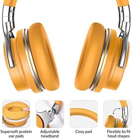 Silensys E7 Elite Wireless Over-Ear Headphones: Unmatched Active Noise Cancellation, Deep Bass Sound Experience, Luxurious Protein Ear Cushions, 30-Hour Battery Life – Your Perfect Bluetooth Companion for Travel, Work, and Daily Adventures in Elegant Black Design