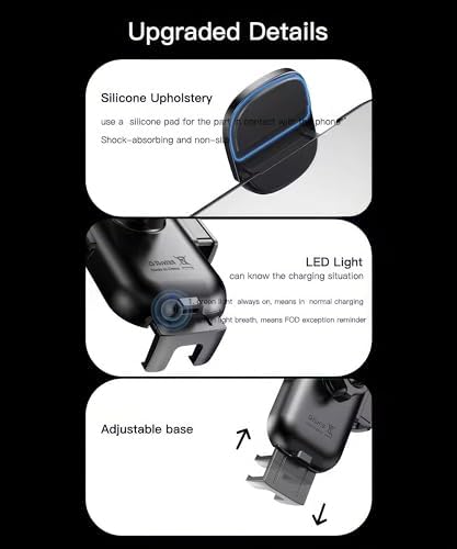15 W High-Speed Wireless Car Charger and Adjustable Phone Mount – Universal Compatibility for i Phone 10-16 & Samsung Galaxy S Series – Effortless Power with Enhanced Safety and Style