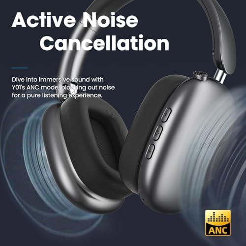 Transform Your Listening Journey with Y01 Wireless Over-Ear Headphones – Advanced Bluetooth 5.3, Superior Noise Cancellation, 48-Hour Battery Life, and Exceptional Comfort in Elegant Pink – Perfect for i OS, Android, Samsung, and PC Enthusiasts Seeking Seamless Audio Bliss
