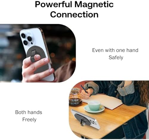 AUROX Mag Safe Phone Grip with Kickstand & Finger Loop – Premium Magnetic Holder for i Phone 12-16 Series in Sleek White – Unmatched Stability & Hands-Free Viewing for Ultimate User Convenience