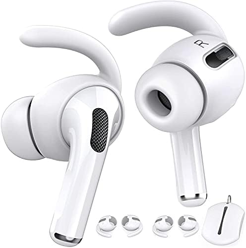 Aha Style Silicone Ear Hooks for Air Pods Pro – 3 Pairs of Anti-Slip Covers with Storage Pouch – Premium Earbud Accessories for Enhanced Comfort and Stability During Activities – Durable, Custom Fit Compatible with Apple Air Pods Pro (White)