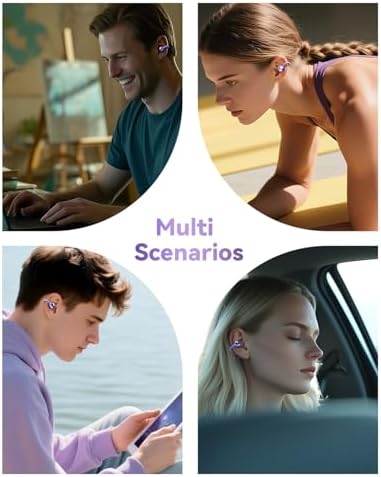 Ultimate Comfort Open Ear Bluetooth 5.4 Earbuds with IPX7 Waterproof Rating – 60 Hours of Playback with LED Power Display – Clip-On Wireless Headphones for Active Lifestyles, Ideal for Commuting and Outdoor Adventures, Enhanced Sound Quality and Durability
