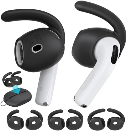 Aha Style Silicone Ear Hooks for Air Pods Pro – 3 Pairs of Anti-Slip Covers with Storage Pouch – Premium Earbud Accessories for Enhanced Comfort and Stability During Activities – Durable, Custom Fit Compatible with Apple Air Pods Pro (White)