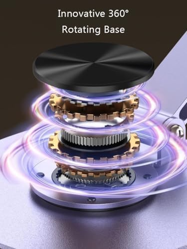 Versatile Purple Dual Folding Cell Phone Stand – Fully Adjustable, Thick Case Friendly Desktop Holder for All Smartphone Models – Compact and Portable Cradle Dock for Enhanced Productivity and Comfort