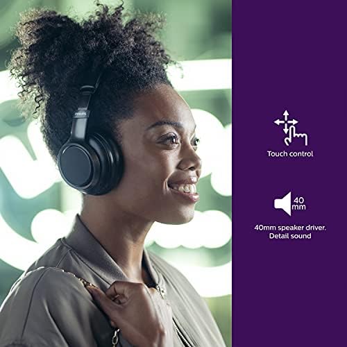 Philips H9505 Wireless Over-Ear Headphones – Premium Hybrid Active Noise Cancellation for Crystal-Clear Sound, Extended Battery Life, and Effortless Dual Bluetooth Connectivity – Perfect for Audiophiles and Everyday Use