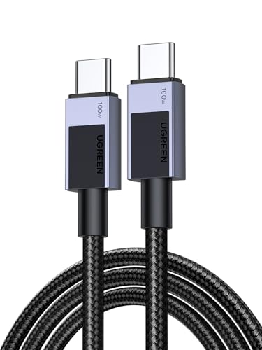 UGREEN 10 FT USB C to USB C Cable – 100 W Ultra-Fast Charging Solution for i Phone 16, Mac Book Pro, Galaxy S24 & More – Durable Nylon Braided Design with 480 Mbps Data Transfer – Essential Tech Accessory for Home, Office & Travel