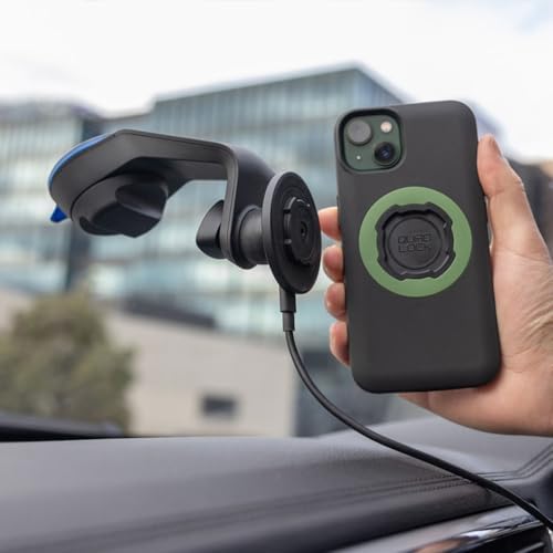 Experience Ultimate Stability with the Quad Lock Suction Car Phone Holder – Precision Engineered for i Phone, Galaxy, Pixel, and Universal Adapters – Effortless Hands-Free Navigation and 360-Degree Viewing Flexibility – Sleek Dashboard and Windshield Mount for Enhanced Driving Safety and Convenience