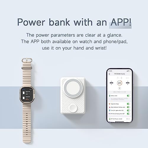 ISDT PB50 DW 15,000 m Ah Magnetic Power Bank for Mag Safe – Fast Wireless Charging for i Phone 15 Pro Max/Plus, 14/13 Series, Air Pods, and Apple Watch – Ultimate Portability and Seamless Device Compatibility