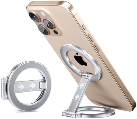 Mag Safe Universal Phone Grip & Kickstand for i Phone 12-16 Pro Max – Versatile Double-Sided Magnetic Holder for Secure Handling & Hands-Free Viewing in Gym, Kitchen & Beyond – Sleek Black Silicone Design for Stylish Convenience and Optimal Performance