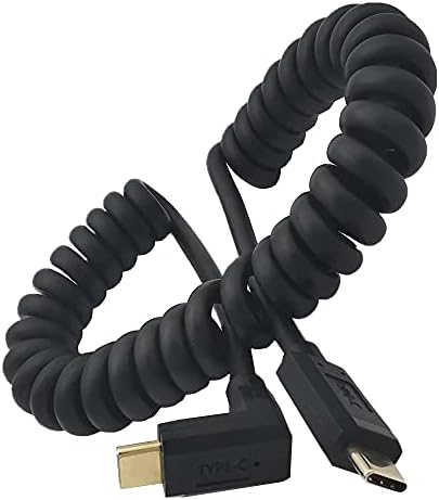 Qaoquda Premium Coiled USB 3.1 Type C Cable – 4 FT Stretchable USB-C Male to Female Spring Cable for 10 Gbps Fast Data Transfer and 3 A Rapid Charging – Ideal for Laptops, Smartphones, and Tablets – Tangle-Free Design for Enhanced Durability and Ergonomic Workspace Management