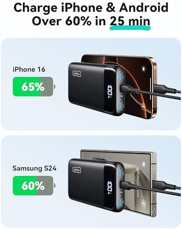 Ultimate INIU Portable Charger – 22.5 W 20000 m Ah Power Bank with Dual USB-C Fast Charging, PD 3.0 & QC 4.0, LED Display – Rapid Charging Solution for i Phone 16, Samsung S23, Google Devices & More – Long-lasting Power for On-the-Go Professionals & Travelers
