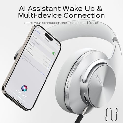 Transform Your Listening Journey with DOQAUS Over-Ear Bluetooth Headphones: 90-Hour Playtime, Tailored EQ Settings, and Superior Noise Cancellation for Unmatched Comfort and Audio Clarity in Music and Calls
